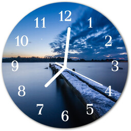 Zegar szklany okrągły Krajobraz