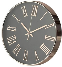 Zegar ścienny czarno złoty cichy mechanizm 30x4cm HTBE6706