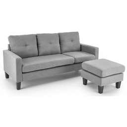 Edinos Popielata sofa z dostawianym podnóżkiem - Tuberosa