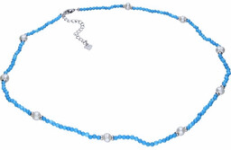 Rodowany srebrny naszyjnik turkus perły hodowlane srebro 925