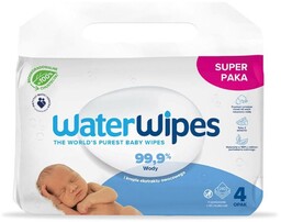 WATERWIPES Baby Wipes chusteczki nawilżane dla dzieci 4x60szt.
