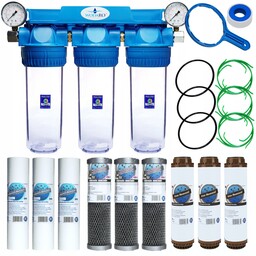 Filtr Wody Wstępny do Domu 3 Stopniowy Odżelaziacz