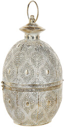 Beliani Lampion świecznik metal jajo 34 cm złoty