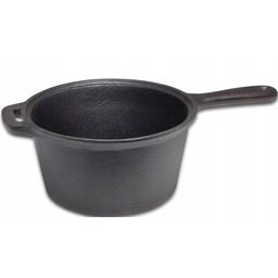 Rondel Garnek Żeliwny Z Rączką Czarny Żeliwo Odlew