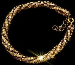 Unikat Bransoletka Kryształy Crystals Golden Crystallized Złote Srebro