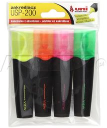Zakreślacz UNI USP-200 zestaw 4 kolory /UNUSP200/4C/