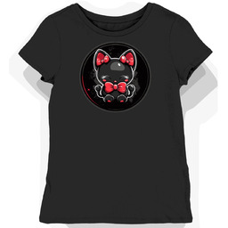 Koszulka damska czarna z motywem kokardy Hello Kitty