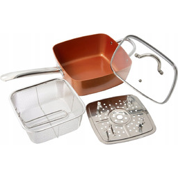 Patelnia z pokrywką 4-częściowy zestaw wielofunkcyjny wkład