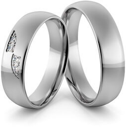 Obrączki ślubne palladowe 5 mm z brylantami -