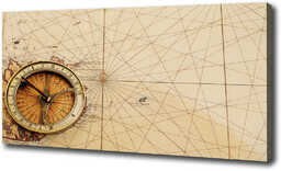Foto obraz na płótnie Kompas na mapie