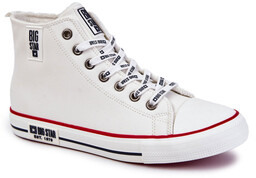 Męskie Wysokie Ocieplane Trampki Big Star KK174345 Białe-42