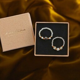 Pakamera Zestaw pierścionków : DOBROBYT - cytryn, kwarc