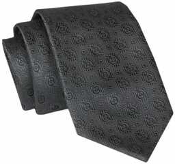 Męski Krawat - Czarny, Geometryczna Faktura - Angelo