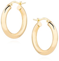 Eleganckie pozłacane srebrne kolczyki gładkie koła kółka polerowane