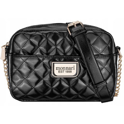 Torebka Czarna Listonoszka Monnari Chanelka Połysk