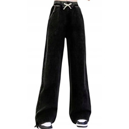 spodnie dziewczęce dresowe szeroka nogawka dla dziewczynki 134/140