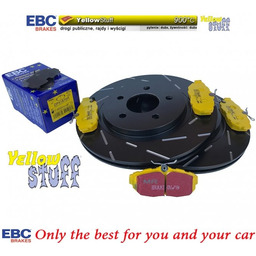 Tylne klocki YellowStuff + NACINANE tarcze hamulcowe EBC