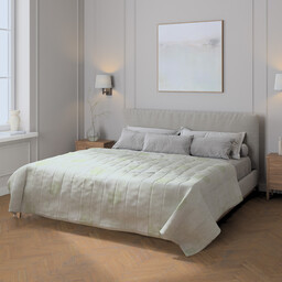 Narzuta pikowana w pasy, zielony ornament, Secret Garden