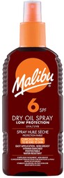 Malibu, Dry Oil Spray SPF6, Olejek Brązujący