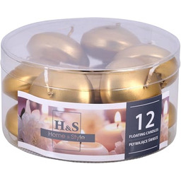 DONAU HOME Zestaw pływających świeczek/złoty / 12 sztuk