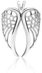 Delikatny rodowany srebrny wisiorek skrzydła anioła angel wings