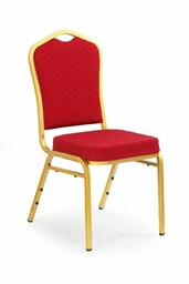 Krzesło k66 bordowy, stelaż złoty halmar