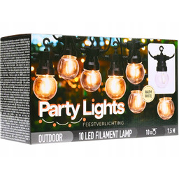 Zewnętrzne Lampki Ogrodowe Girlanda 10 sztuk Led 230V
