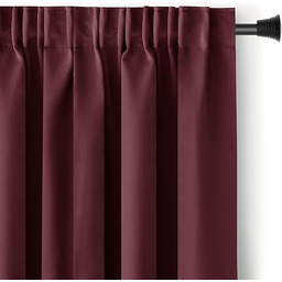 AmeliaHome Zasłona 140x270 cm bordowa zaciemniająca na taśmie