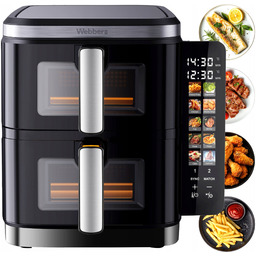 Frytkownica Podwójna Pionowa Beztłuszczowa Air Fryer 2800W 11L