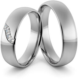 Obrączki ślubne palladowe 5 mm z brylantami -