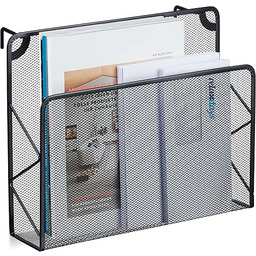 Relaxdays Uchwyt na czasopisma na ścianę, półka