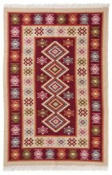 Dywan Kilim Romby bordo dwustronny