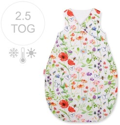 Śpiworek niemowlęcy całoroczny ocieplany 75 cm- łąka