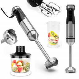 BLENDER RĘCZNY 3w1 TURBO WIELOFUNKCYJNY 1500W OSTRZE POJEMNIK