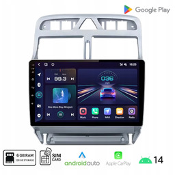 Radio Android Peugeot 307 bezprzewodowy Carplay Android Auto