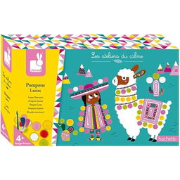 Janod Pompons Lamas J07802 Zestaw Kreatywny, Wielokolorowy, 22.35