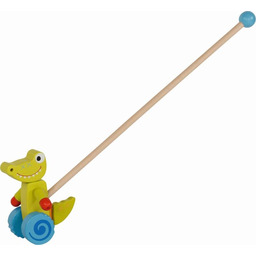Drewniana zabawka na kiju do pchania krokodyl Goki