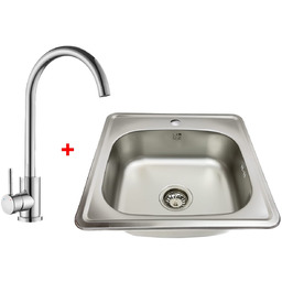 Zlewozmywak stalowy STELLMAN 4848 D6 Dekor/Len 48x48 +
