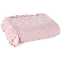 Narzuta 220 x 240 Pikowana Falbanka Vanesa Pudrowy