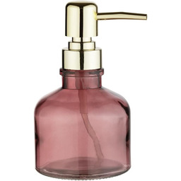 WENKO Atessa Dusky Pink szklany dozownik mydła, złota