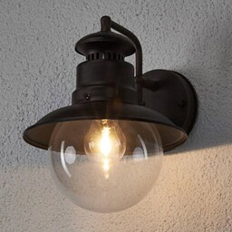 Zewnętrzna Lampa Lindby, EDDIE, ściemnialny, brąz rdzawy, balkon,