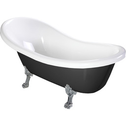 Omnires Atena Comfort M+ wanna 157x76cm wolnostojąca biało-czarna