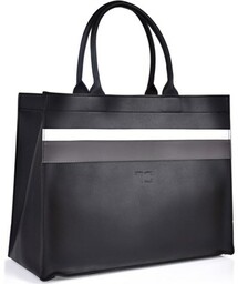 FC SHOPPER BAG elegancka torba w paski czarna
