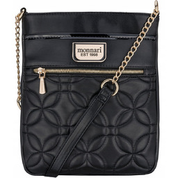 TOREBKA Czarna LISTONOSZKA MONNARI Pikowana PASEK