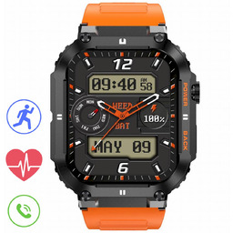 Gravity GT6-3 czarno-pomarańczowy smartwatch męski z funkcją rozmowy
