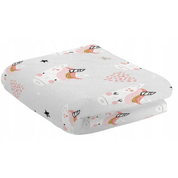 Miękki kocyk szary 130x170 cm z motywem jednorożców