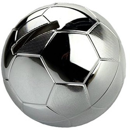 Skarbonka piłka srebrna na prezent dla piłkarza