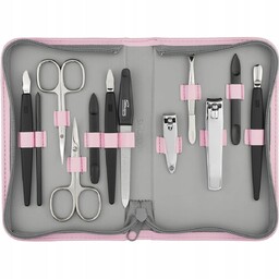 Zestaw do manicure Solingen 12 Elementowy z Różowym