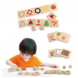 VIGA Gra Edukacyjna Drewniana Układanka Dopasuj Kształty 37