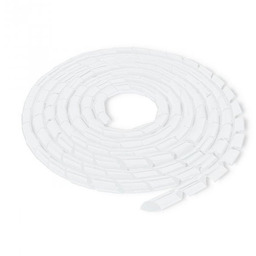 Qoltec Organizer do kabli 14mm 10m biały/transparentny